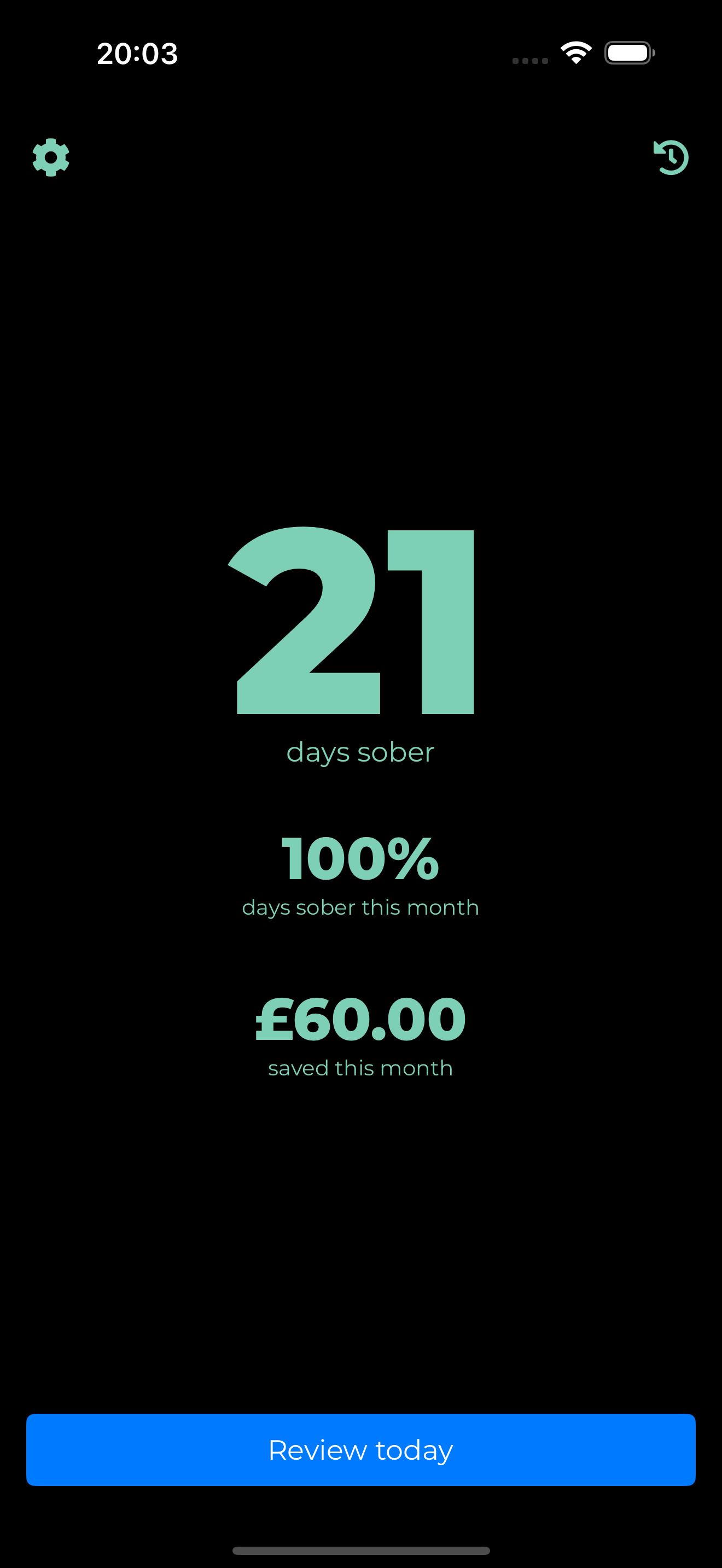 Get Sober home screen