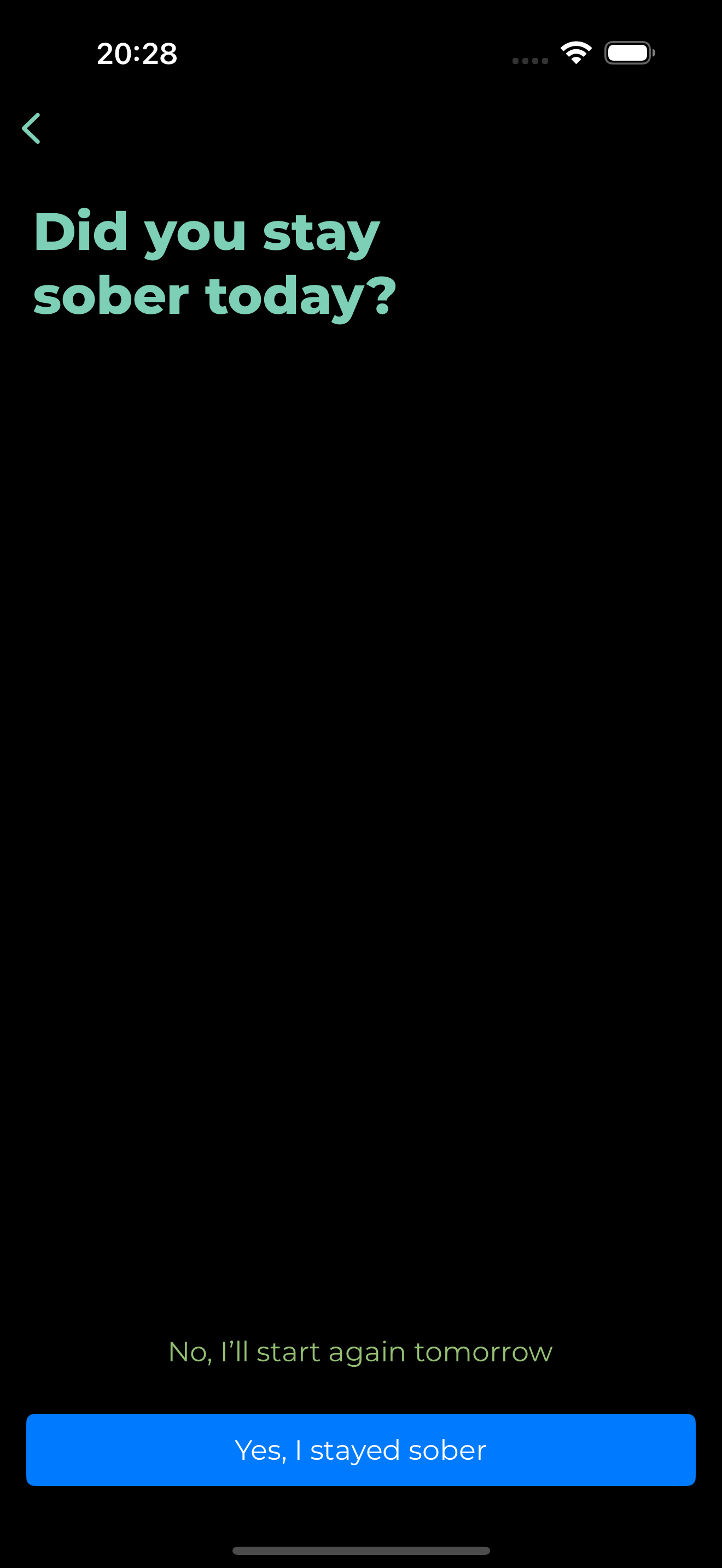 Daily check-in screen